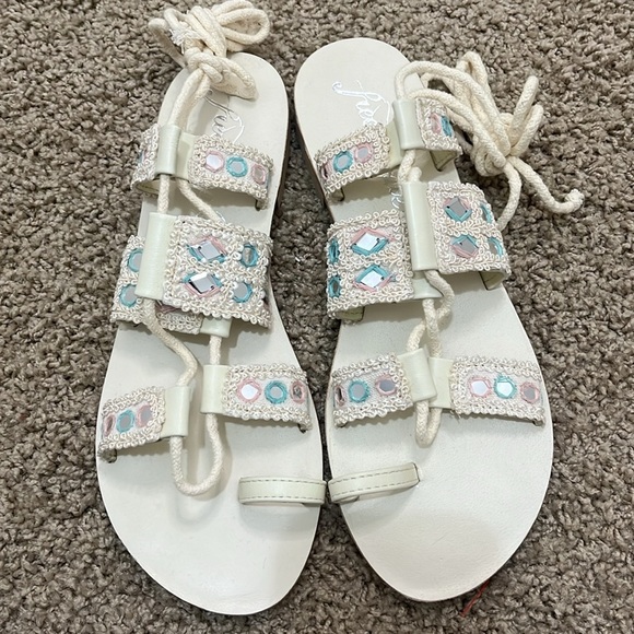 FREE PEOPLE NWOB Mantra Mirror Sandals / Natural - Picture 7 of 12